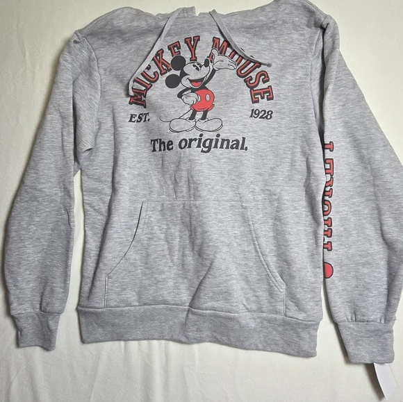 Disney Mickey Mouse Gray Hoodie Sweatshirt Mens XL XXL NWT - Picture 5 of 5